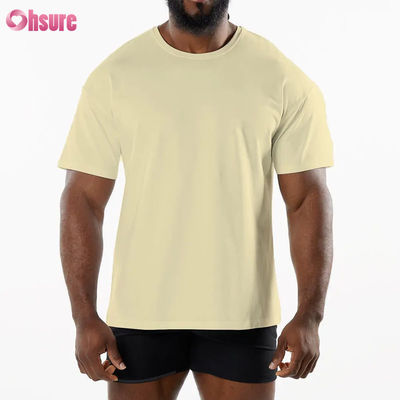 メンズ スポーツ 新着 クルーネック 通気性 スポーツ Tシャツ 95%コットン 5%スパンデックス素材 ジム 速乾性 Tシャツ メンズ用