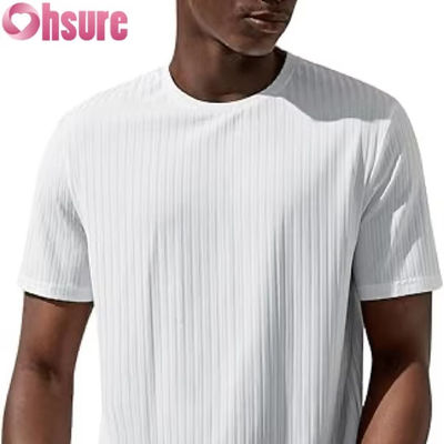 男性 短袖 基本Tシャツ カジュアル ラウンド ネック リブド トップ