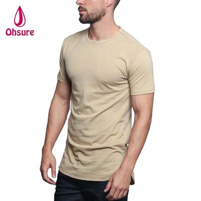 カジュアルプリントパターンニットマッスルサポートエクササイズウェア男性用竹繊維ボクシングTシャツ印刷