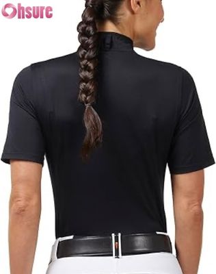 女性用乗馬競技シャツ アクティブトップス 卸売工場製造 ライディングショー トップス