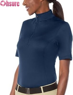 女性用乗馬競技シャツ アクティブトップス 卸売工場製造 ライディングショー トップス