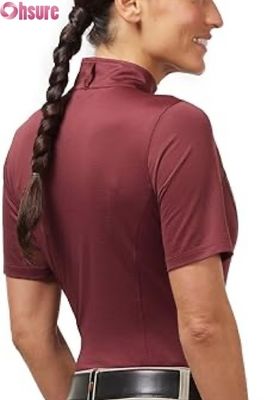 女性用乗馬競技シャツ アクティブトップス 卸売工場製造 ライディングショー トップス