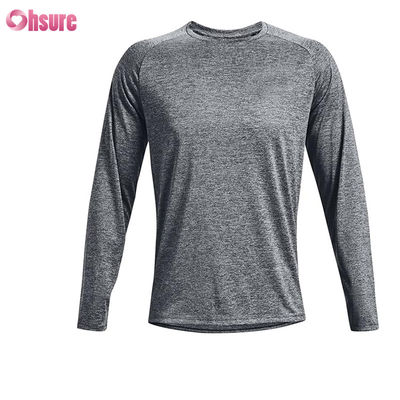 男性スポーツTシャツ 高品質 ファッション カスタム 無地 ポリエステル スパンデックス 速乾性 長袖 Tシャツ メンズ スポーツTシャツ
