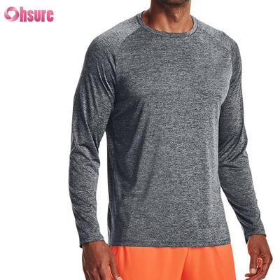男性スポーツTシャツ 高品質 ファッション カスタム 無地 ポリエステル スパンデックス 速乾性 長袖 Tシャツ メンズ スポーツTシャツ