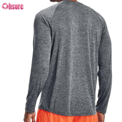 男性スポーツTシャツ 高品質 ファッション カスタム 無地 ポリエステル スパンデックス 速乾性 長袖 Tシャツ メンズ スポーツTシャツ