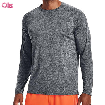男性スポーツTシャツ 高品質 ファッション カスタム 無地 ポリエステル スパンデックス 速乾性 長袖 Tシャツ メンズ スポーツTシャツ