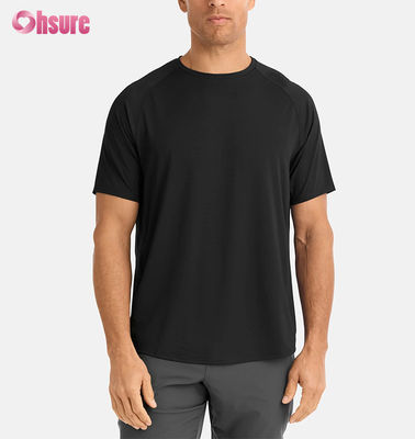 メンズジムTシャツ 速乾トレーニングトップ 通気性ラグランスリーブ 軽量ポリエステルスパンデックス - 300gsm生地