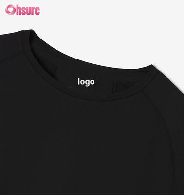 メンズジムTシャツ 速乾トレーニングトップ 通気性ラグランスリーブ 軽量ポリエステルスパンデックス - 300gsm生地