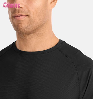 メンズジムTシャツ 速乾トレーニングトップ 通気性ラグランスリーブ 軽量ポリエステルスパンデックス - 300gsm生地