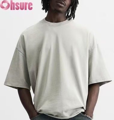 メンズ用カスタムヘビーウェイトTシャツ - ウォッシュドコットンヴィンテージストリートウェア、オーバーサイズドロップショルダーデザイン、まとめ買い可能