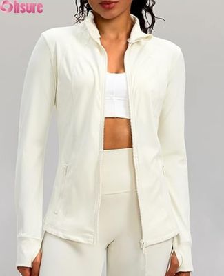 カスタム ロゴ 女性 スポーツ ジャケット 透気 Zip-Up 運動 フーディ 軽量 アクティブウェア ジム ランニング ジャケット 女性