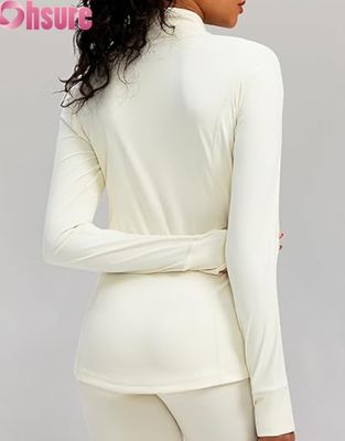 カスタム ロゴ 女性 スポーツ ジャケット 透気 Zip-Up 運動 フーディ 軽量 アクティブウェア ジム ランニング ジャケット 女性