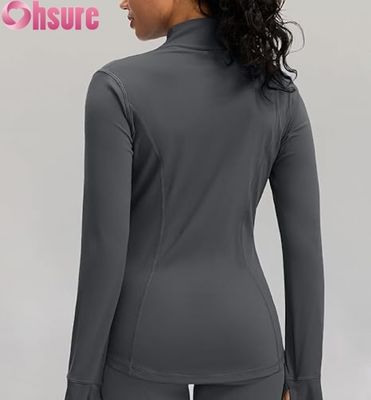 カスタム ロゴ 女性 スポーツ ジャケット 透気 Zip-Up 運動 フーディ 軽量 アクティブウェア ジム ランニング ジャケット 女性
