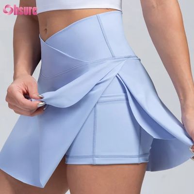 2 in 1 ゆるやかなスポーツショーツ 高腰 柔らかい着物 デザイン ジム着物 女性用