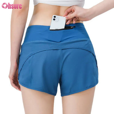 ファッション 高品質 女性 アクティブウェア 短パン アスリートウェア 女性 ランニング 短パン ナイロン スパンデックス ジム スウェット 短パン ポケット付き