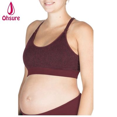女性マタニティウェア ヨガウェア クロップトップ 妊娠 授乳 調節可能なストラップ付き 授乳ブラ