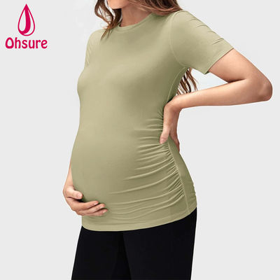卸売カスタム竹ソフト授乳服フィットネス授乳TシャツマタニティトップスヨガTシャツ