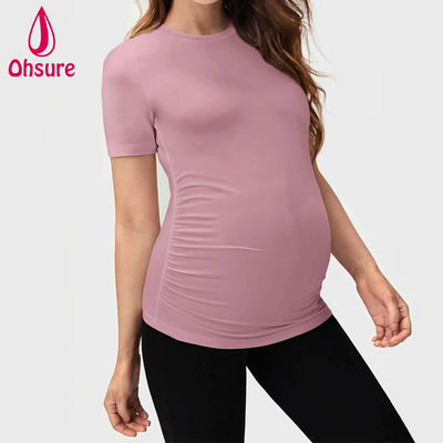 卸売カスタム竹ソフト授乳服フィットネス授乳TシャツマタニティトップスヨガTシャツ