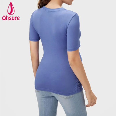 卸売カスタム竹ソフト授乳服フィットネス授乳TシャツマタニティトップスヨガTシャツ