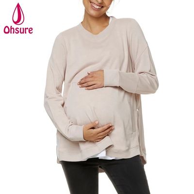 冬 妊婦 着物 プラス サイズ 授乳 服 柔らかい フルネス 護理 フーディ サイド ザッパー 妊婦 スウェットシャツ 女性
