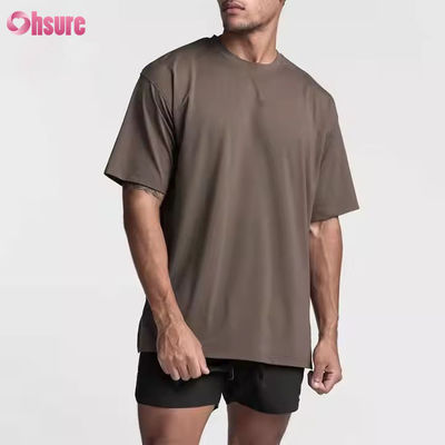 カスタムロゴ 新デザイン ワークアウト スポーツウェア Tシャツ メンズ 100% コットン ヘビーウェイト ボックスフィット ランニング オーバーサイズ フィットネス ジム シャツ