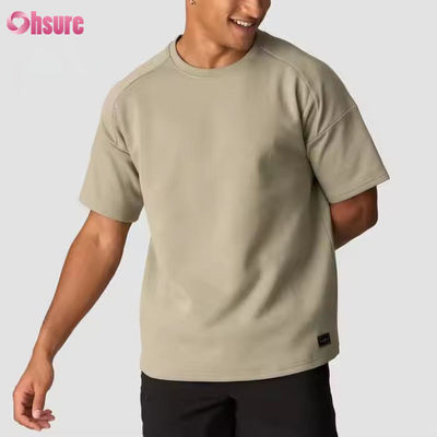 カスタム グレー 100% コットン Tシャツ 重量 超大型のTシャツ ランニング ワークアウト スポーツ ジム シャツ 男性