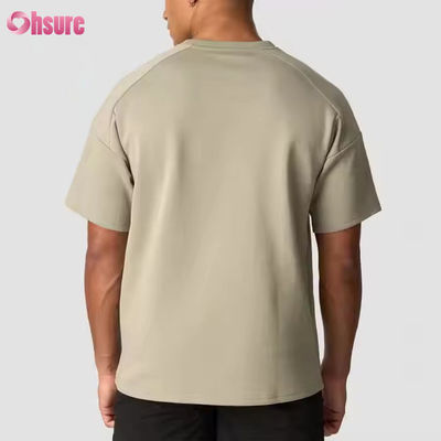 カスタム グレー 100% コットン Tシャツ 重量 超大型のTシャツ ランニング ワークアウト スポーツ ジム シャツ 男性