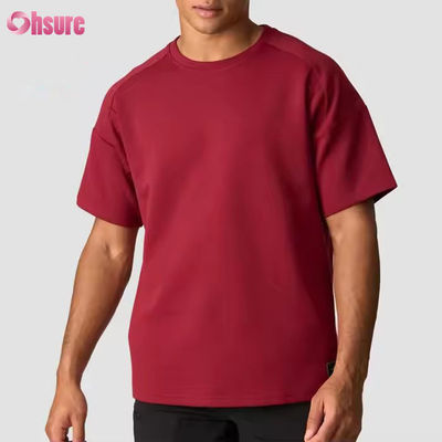 カスタム グレー 100% コットン Tシャツ 重量 超大型のTシャツ ランニング ワークアウト スポーツ ジム シャツ 男性