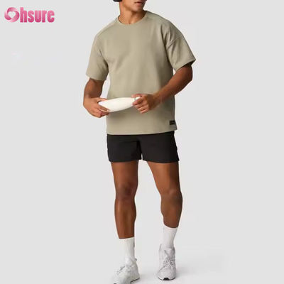 カスタム グレー 100% コットン Tシャツ 重量 超大型のTシャツ ランニング ワークアウト スポーツ ジム シャツ 男性