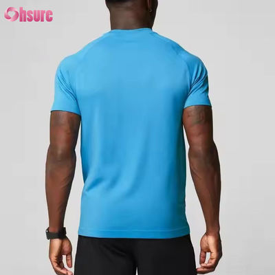 メンズ用カスタムポリエステルスパンデックス軽量通気性スリムマッスルフィットスポーツジムTシャツ