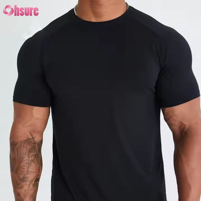 カスタムポリエステルスパンデックス半袖軽量通気性メッシュマッスルボディビルメンズジム速乾性Tシャツ