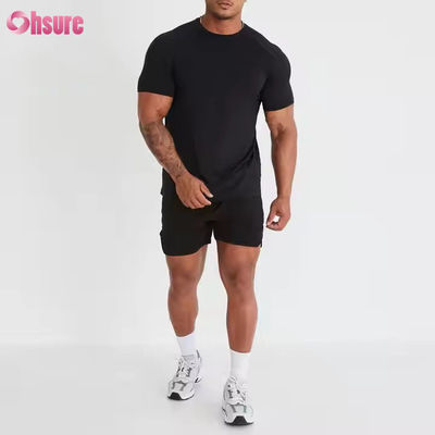 カスタムポリエステルスパンデックス半袖軽量通気性メッシュマッスルボディビルメンズジム速乾性Tシャツ
