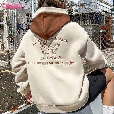 カスタム 高品質 フランステリーフーディ ストリートウェア 女性 高品質 エッセンシャル ドロップ 肩 刺身 フーディ