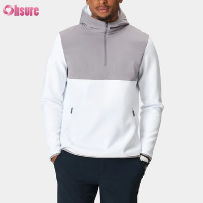 高品質のポリエステル 男性用 スポーツセーター フーディ 半 Zip デザイン 防水 軽量 パフォーマンス 固体パターン