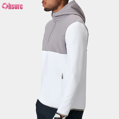 高品質のポリエステル 男性用 スポーツセーター フーディ 半 Zip デザイン 防水 軽量 パフォーマンス 固体パターン