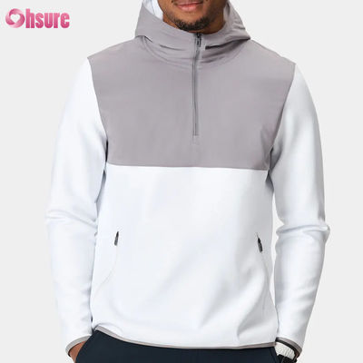 高品質のポリエステル 男性用 スポーツセーター フーディ 半 Zip デザイン 防水 軽量 パフォーマンス 固体パターン