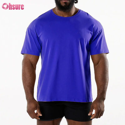 メンズ スポーツ 新着 クルーネック 通気性 スポーツ Tシャツ 95%コットン 5%スパンデックス素材 ジム 速乾性 Tシャツ メンズ用