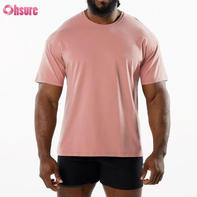 メンズ スポーツ 新着 クルーネック 通気性 スポーツ Tシャツ 95%コットン 5%スパンデックス素材 ジム 速乾性 Tシャツ メンズ用