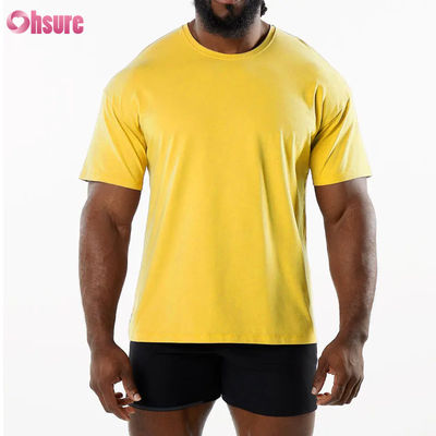 メンズ スポーツ 新着 クルーネック 通気性 スポーツ Tシャツ 95%コットン 5%スパンデックス素材 ジム 速乾性 Tシャツ メンズ用
