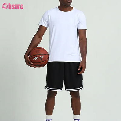 カスタムトレーニング 夏 固い色 短袖 男性Tシャツ ランニング フィットネス アウトドアバスケットボール 男性用スポーツウェア