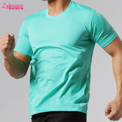 卸売スリムフィット速乾性高品質カスタムスクリーンプリント半袖丸首無地スポーツワークアウトTシャツ メンズ