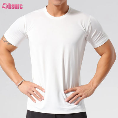 卸売スリムフィット速乾性高品質カスタムスクリーンプリント半袖丸首無地スポーツワークアウトTシャツ メンズ