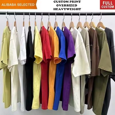 250-300gm ドロップショルダー グラフィック ヘビーウェイト Tシャツ 贅沢 ブランク 重綿 ストリートウェア 箱型 オーバーサイズ 男性用 カスタム Tシャツ
