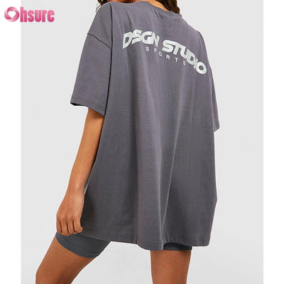ユニセックス Tシャツ 高品質 カスタム LOGO デザイン 無地 オーバーサイズ Oネック Tシャツ 女性用