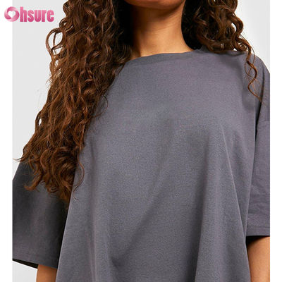 ユニセックス Tシャツ 高品質 カスタム LOGO デザイン 無地 オーバーサイズ Oネック Tシャツ 女性用