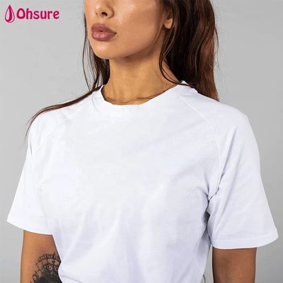 白Tシャツ 通気性 コットン スパンデックス ゆったりフィット ワークアウト ジムウェア カスタム スポーツ Tシャツ トップクオリティ 無地 ガールズ レディース カジュアル