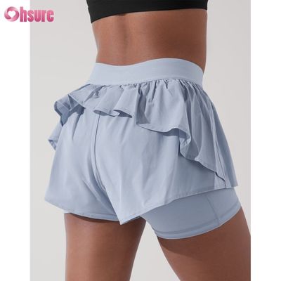 カスタム 女性用 2 in 1 ジム ショート フィットネス ブリーニング プラスサイズ エラスティックバンド 運動 ジム ショート 女性用