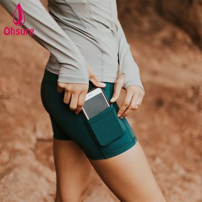 ジムショートパンツ カスタマイズされたワークアウトバイカーショーツ 女性用フィットネスショーツ サイドポケット付き ワークアウトハイウエストバイカーショーツ 10-12日