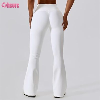 カスタムフレアパンツ フィットネス レディース レギンス V字型ウエストバンド ヨガパンツ