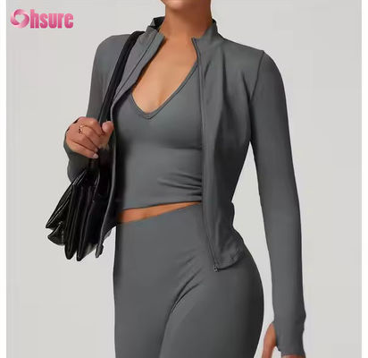日焼け止め ジャケット スタンド ネックレス ザッパー ロング袖 女性 ヨガ ジャケット 女性用 スウェットシャツ ストレート アウトドア フィットネス スポーツ トップ